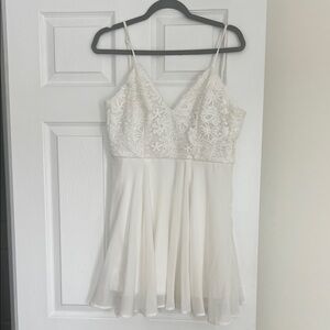 Lulu's Ivory Floral Lace Dress